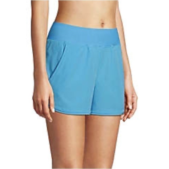 WOMEN'S 3" Quick Dry Elastic Waist Board Shorts Swim with Panty sz 2 blue - Picture 4 of 6